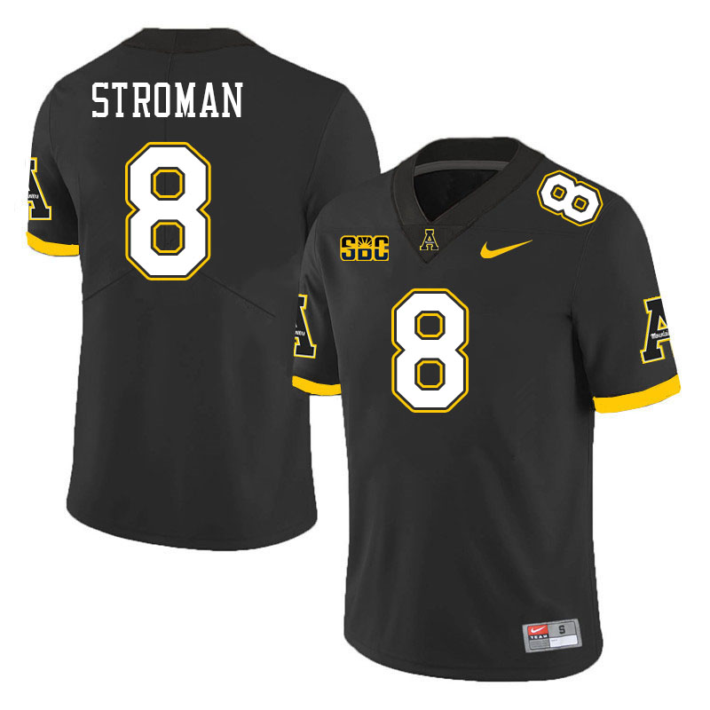 Appalachian State Mountaineers #8 Dalton Stroman College Football Jerseys-Black